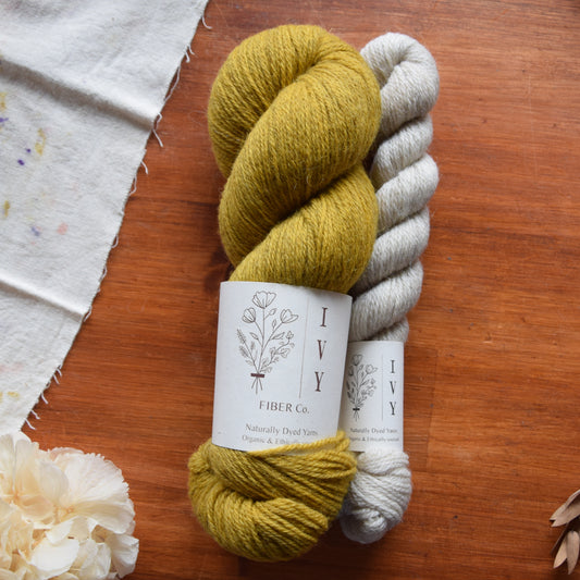 Sock set MEADOW fingering - Ancient Gold + Sand