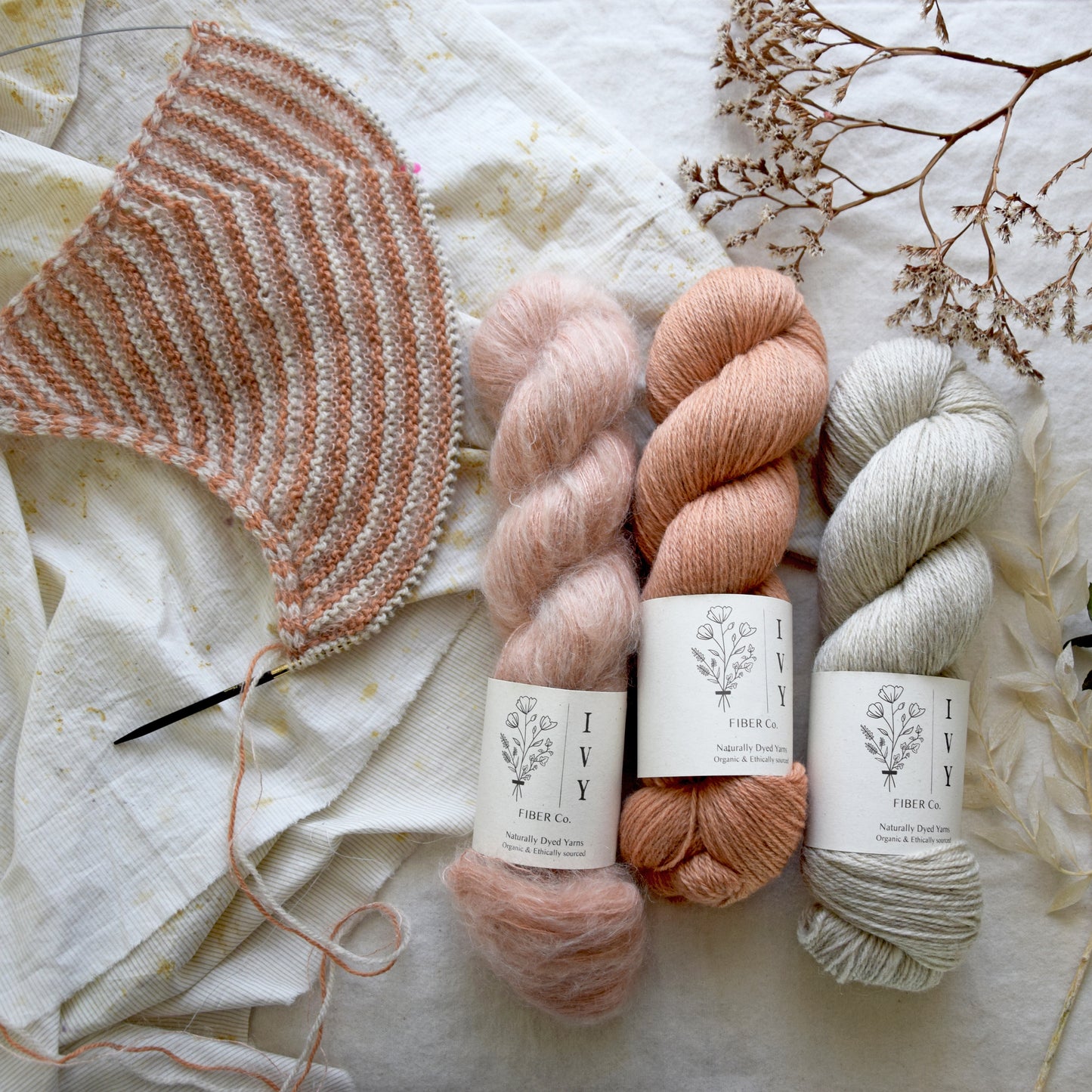 June Box by Ivy Fibre Co. Garter Goodness Shawl kit