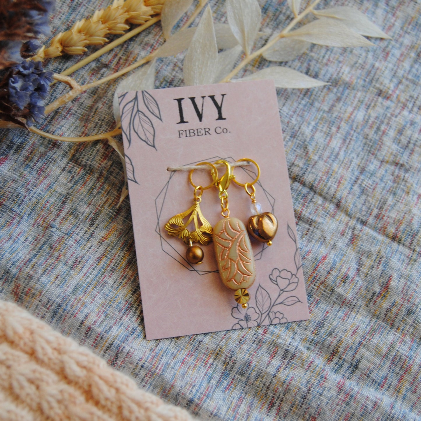 Stitch markers set - Golden christmas