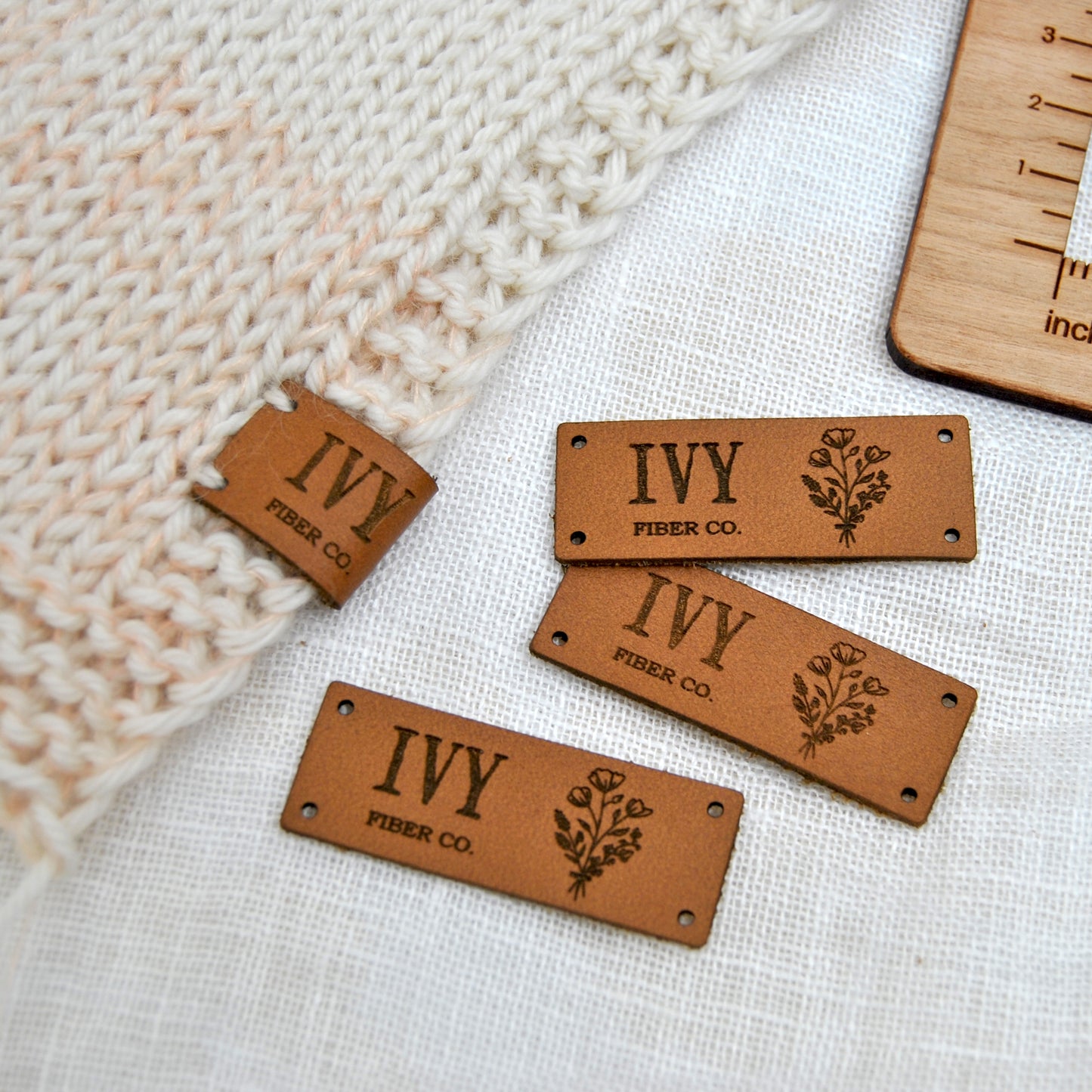 Ivy Fiber Co. Leather label