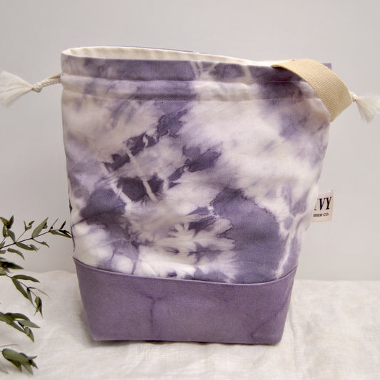 Naturally Dyed project bag - Purple Dream