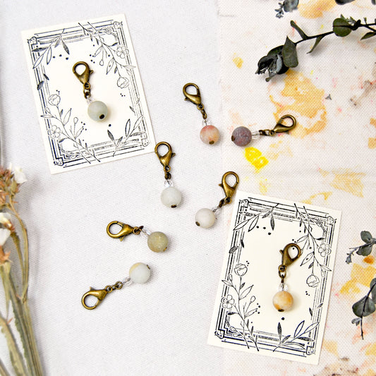 Natural amazonite stitch marker