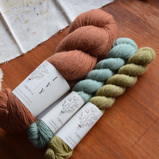 Sock set MEADOW fingering - Squirrel + Moss and Ivy