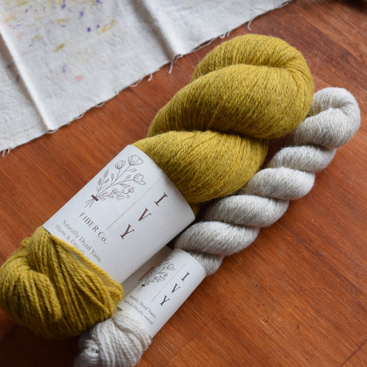 Sock set MEADOW fingering - Ancient Gold + Sand