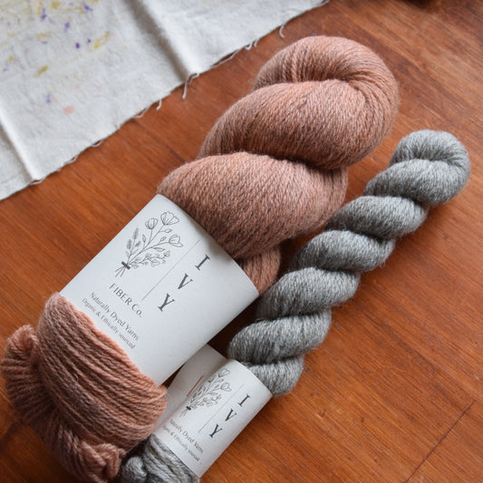 Sock set MEADOW fingering - Fox + Denim