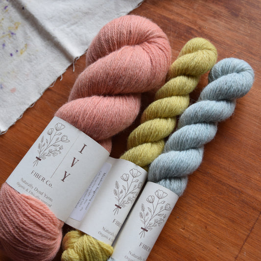 Sock set MEADOW fingering - Papaya + Zephyr and Pollen