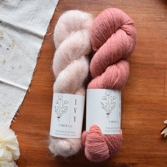 Lace + Fingering  kit - Papaya & Shell