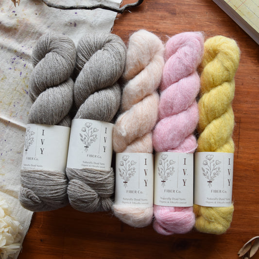 Satellite Shawl kit - Pollen and Seashell