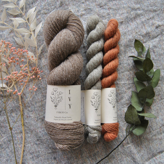 Kit chaussettes Meadow fingering - Charcoal + Fox and Denim