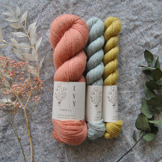 Kit chaussettes Meadow fingering - Papaya + Zephyr and Pollen