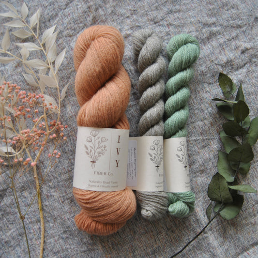 Sock set MEADOW fingering - Rust + Ivy and Denim