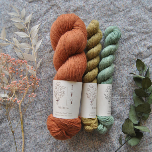 Sock set MEADOW fingering - Squirrel + Moss and Ivy