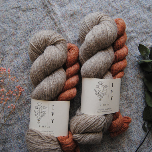 Sock set MEADOW fingering - Stone + Squirrel