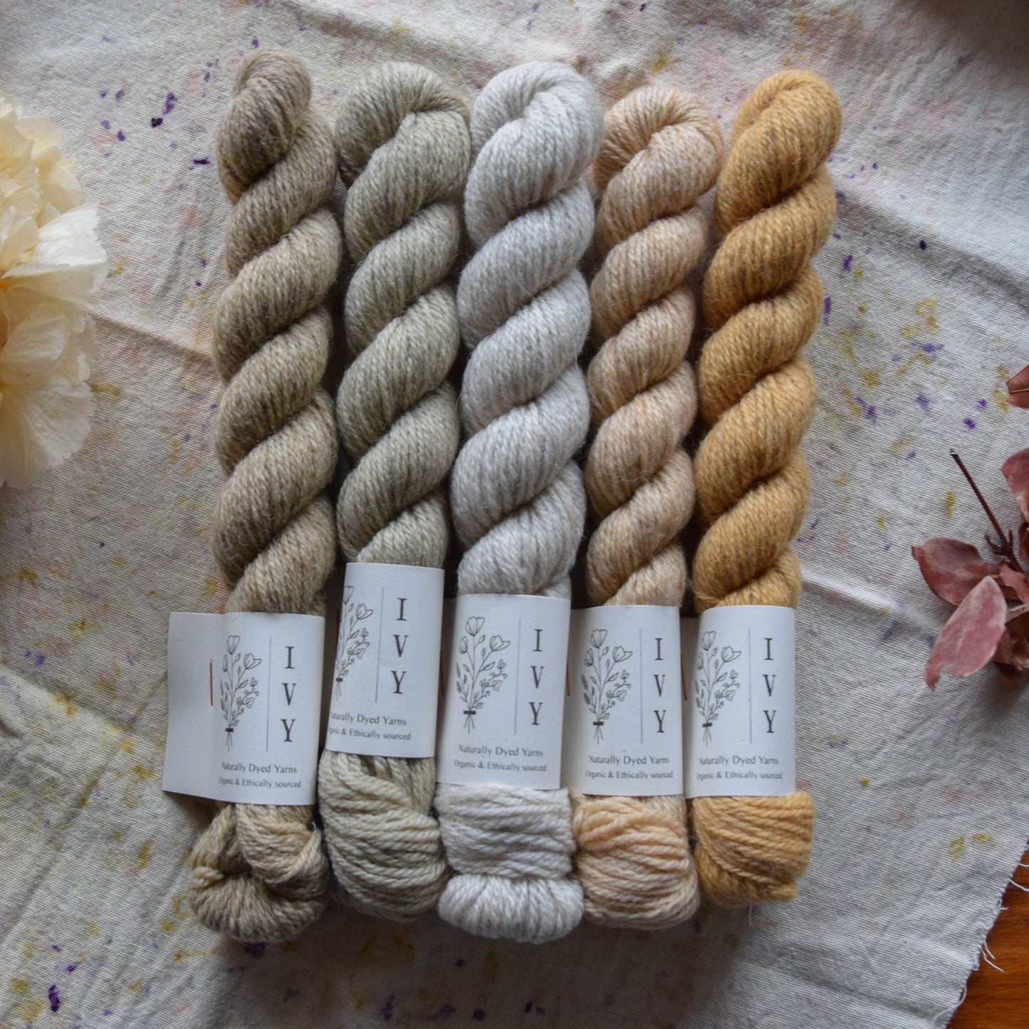 5 mini skeins fade Linen dress - MEADOW fingering