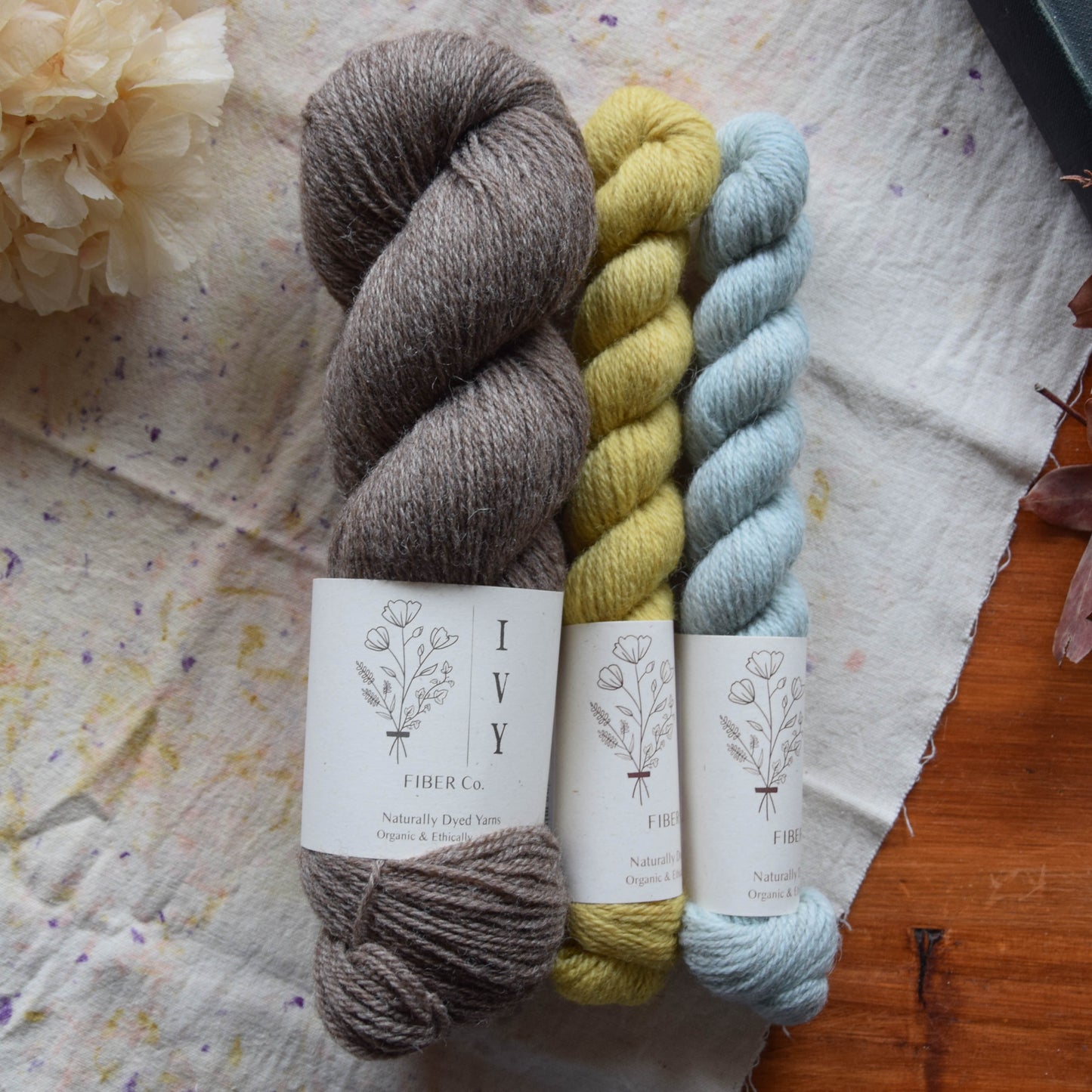 Sock set MEADOW fingering - Charcoal + Zephyr and Pollen